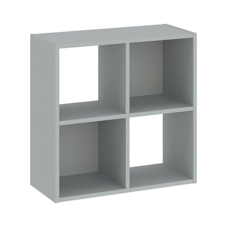 Libreria Grigio 2 Ripiani Installazione a Terra 61x30x61h cm, Struttura Verticale - Liha