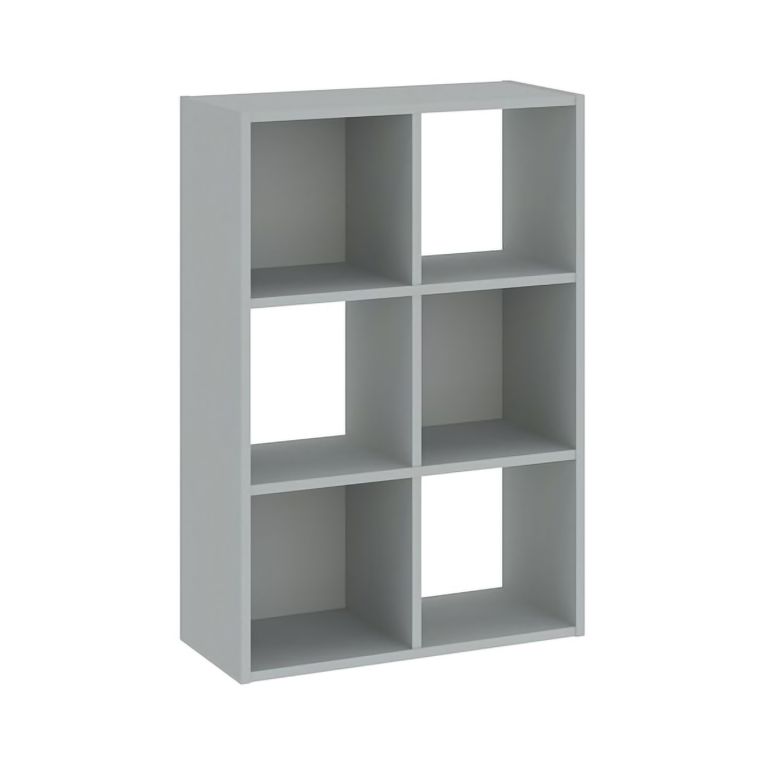 Libreria Grigio 4 Ripiani Installazione a Terra 61x30x91h cm, Struttura Verticale - Lifasa