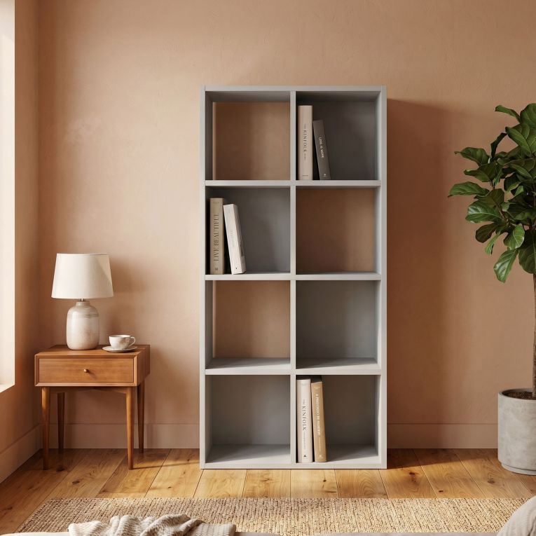 Libreria Grigio 6 Ripiani Installazione a Terra 61x30x121h cm, Struttura Verticale - Lifatila