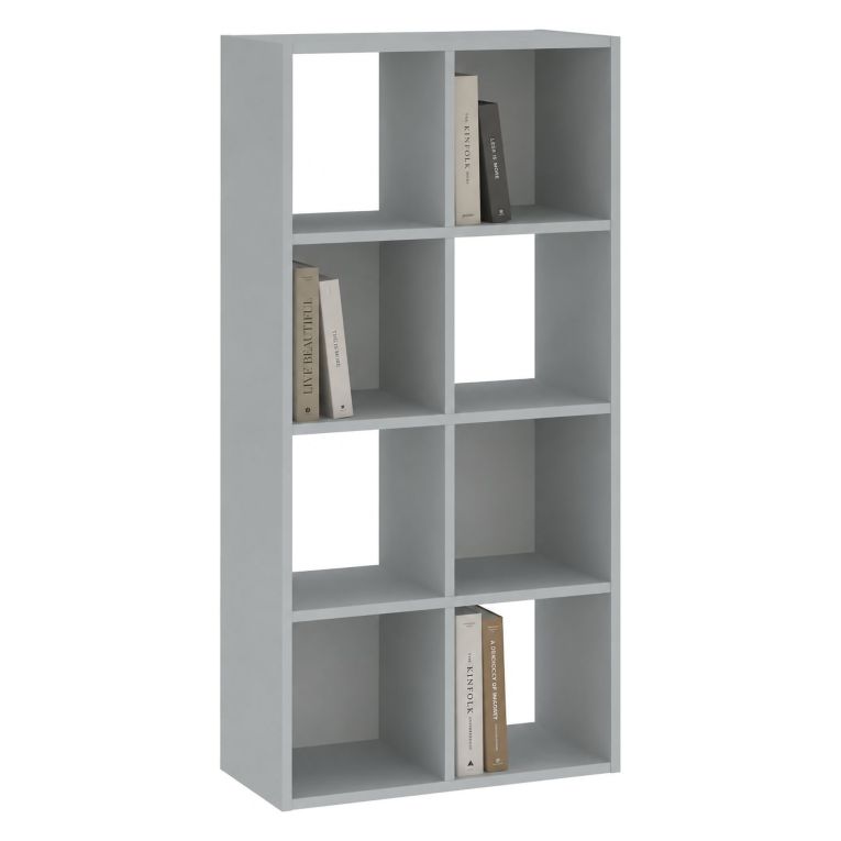 Libreria Grigio 6 Ripiani Installazione a Terra 61x30x121h cm, Struttura Verticale - Lifatila