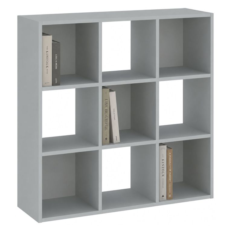 Libreria Grigio 6 Ripiani Installazione a Terra 91x30x91h cm, Struttura Verticale - Liga