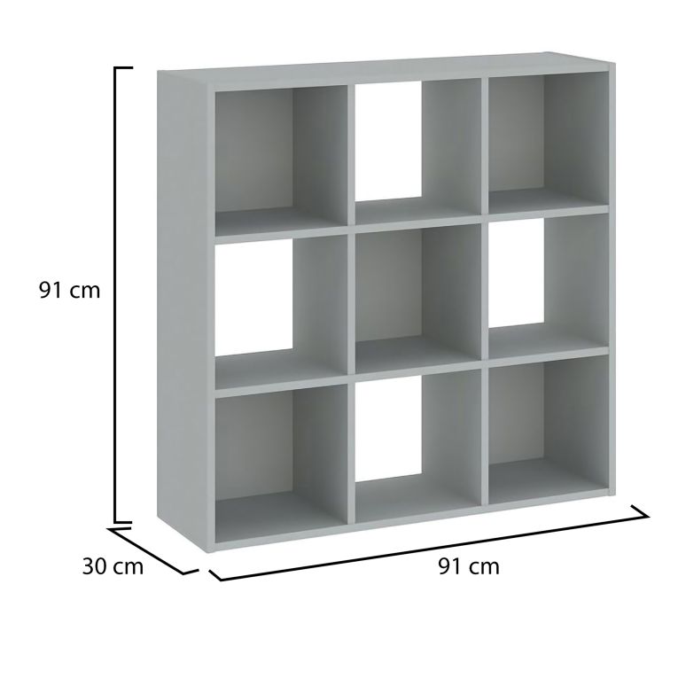 Libreria Grigio 6 Ripiani Installazione a Terra 91x30x91h cm, Struttura Verticale - Liga