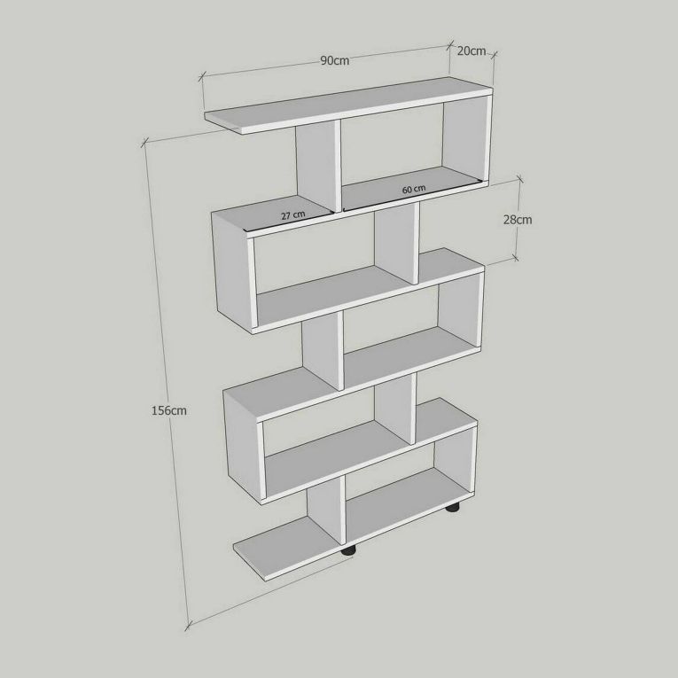 Libreria Hamal, Scaffale da ufficio, Mobile portalibri, Biblioteca, 90x20h156 cm, Quercia