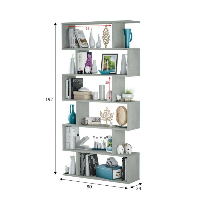 Libreria in legno cemento 80x192h cm - Ataman
