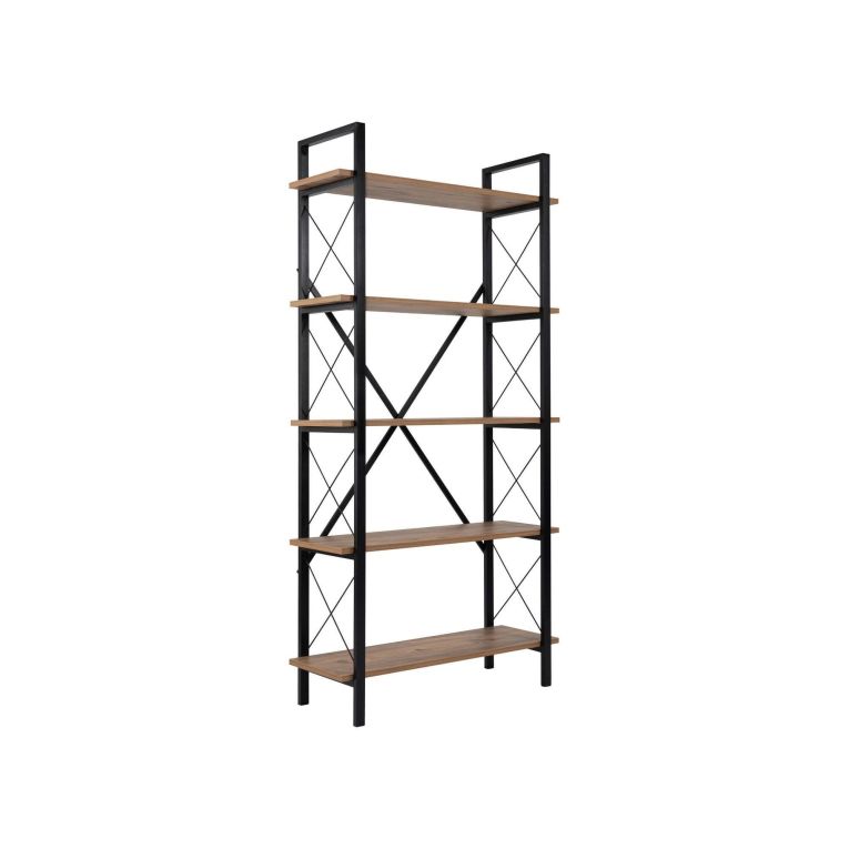 Libreria in legno massello pino e nera 90x180h cm - Suriel