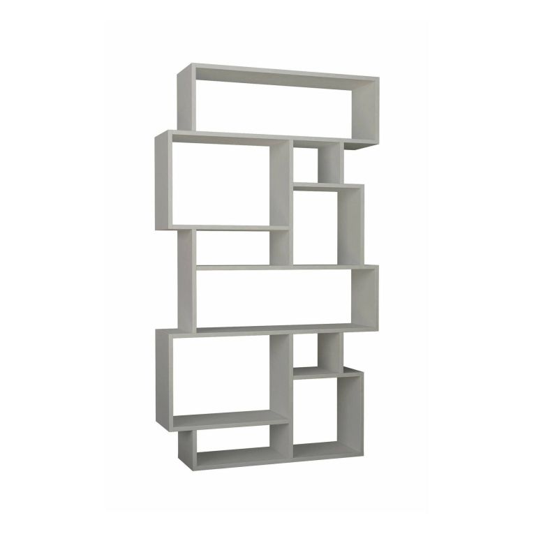Libreria Issachar, Scaffale da ufficio, Mobile portalibri, Biblioteca, 96x26 h169 cm, Bianco