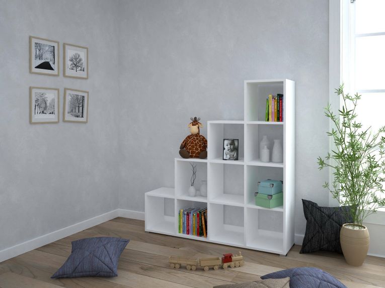 Libreria Jolina, 141x33h144 cm, Bianco