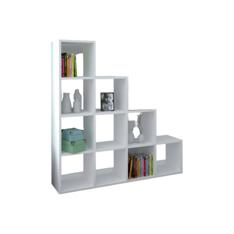 Libreria Jolina, 141x33h144 cm, Bianco