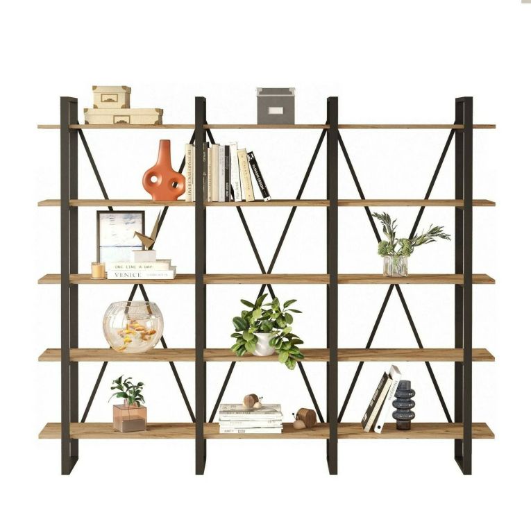 Libreria larga quercia 219x180h cm - Altano