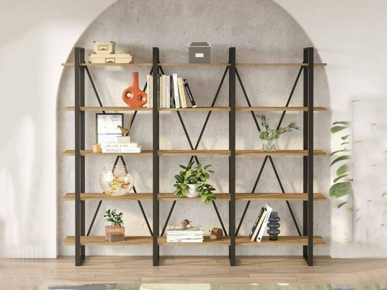Libreria larga quercia 219x180h cm - Altano