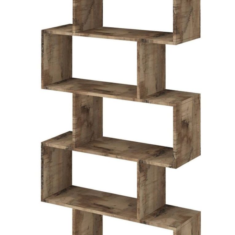 Libreria Lucio, Mobile con ripiani, Biblioteca da ufficio, 100% Made in Italy, cm 80x25h192, Acero