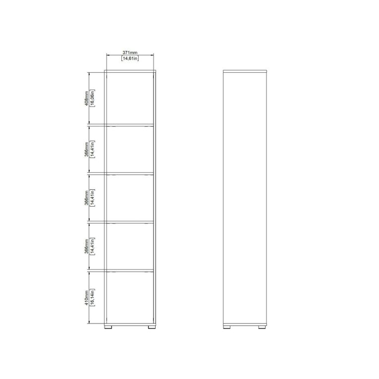 Libreria Marguerite, Scaffale da ufficio, Mobile portalibri, Biblioteca, 34x41 h205 cm, Rovere e Bianco