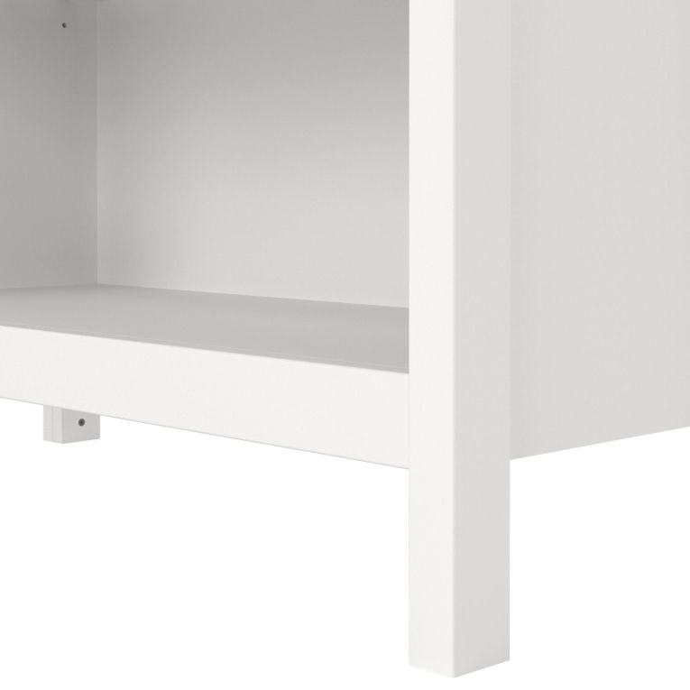 Libreria Mariette, Scaffale da ufficio, Mobile portalibri, Biblioteca, 33x78 h199 cm, Bianco