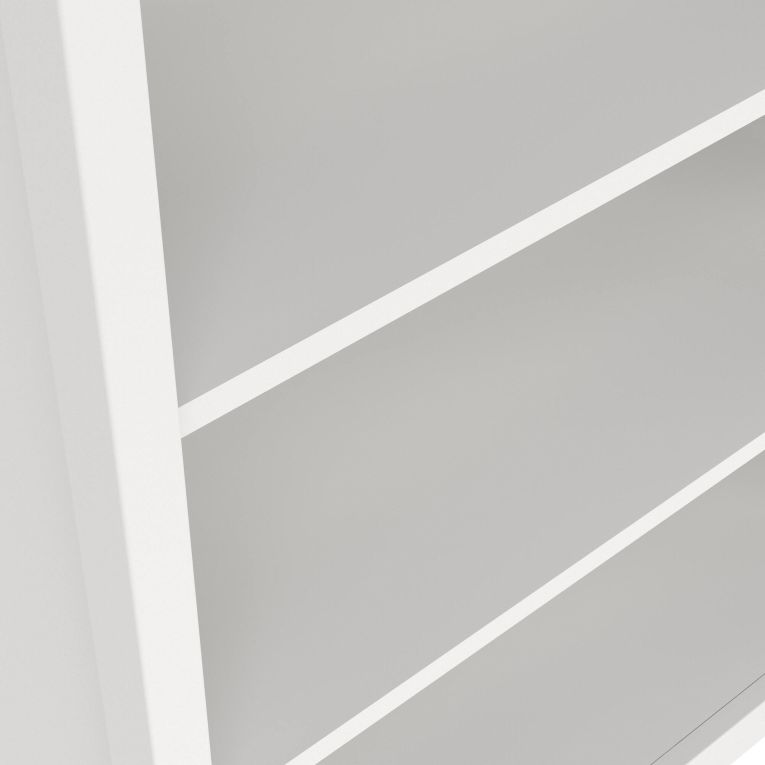 Libreria Mariette, Scaffale da ufficio, Mobile portalibri, Biblioteca, 33x78 h199 cm, Bianco