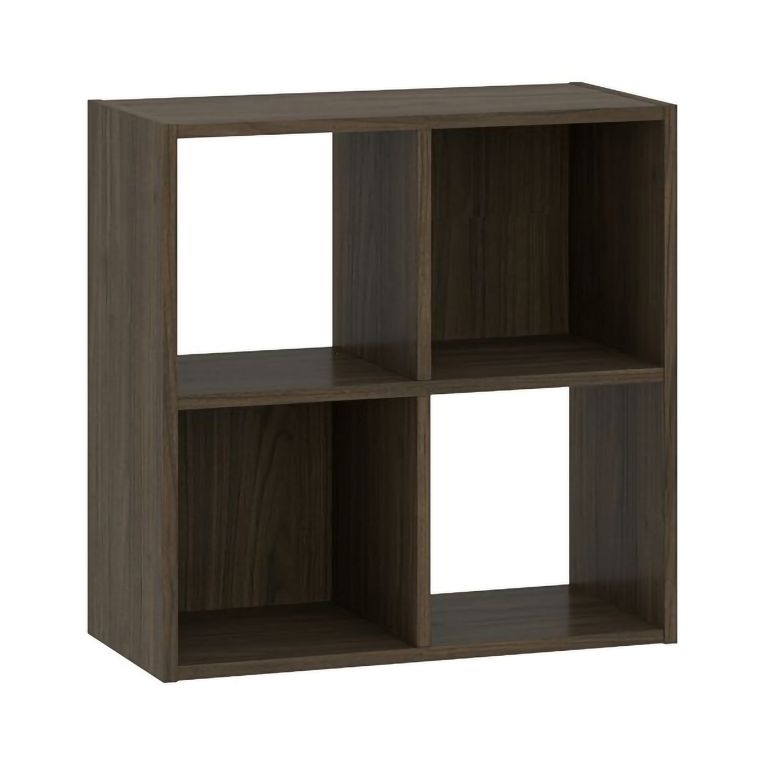 Libreria Marrone Noce 2 Ripiani Installazione a Terra 61x30x61h cm, Struttura Verticale - Liha