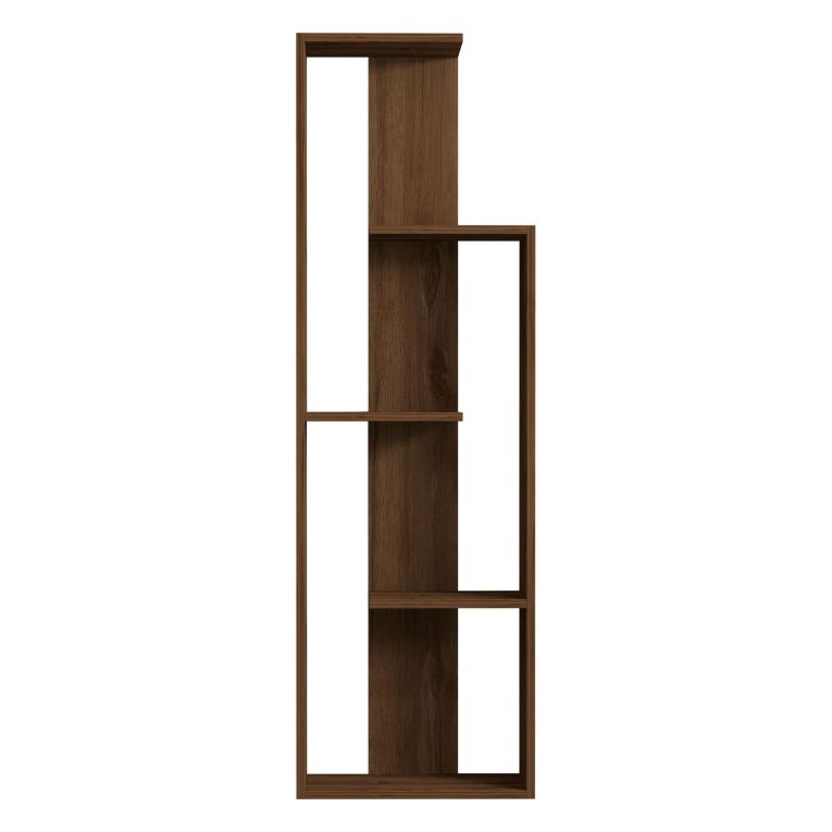 Libreria Marrone Noce 3 Ripiani Installazione Libera 50x20x160h cm, Sfumatura Colore Struttura Noce - Fiesole