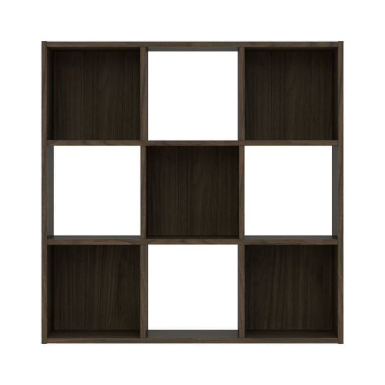 Libreria Marrone Noce 6 Ripiani Installazione a Terra 91x30x91h cm, Struttura Verticale - Liga