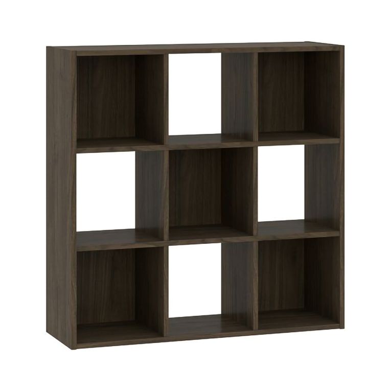 Libreria Marrone Noce 6 Ripiani Installazione a Terra 91x30x91h cm, Struttura Verticale - Liga