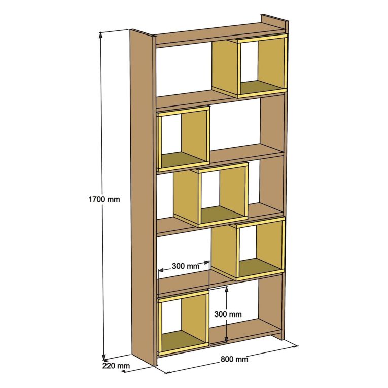 Libreria Marrone Noce blu Ardesia 4 Ripiani Installazione Libera 80x22x170h cm, Sfumatura Colore Struttura Noce - Policoro