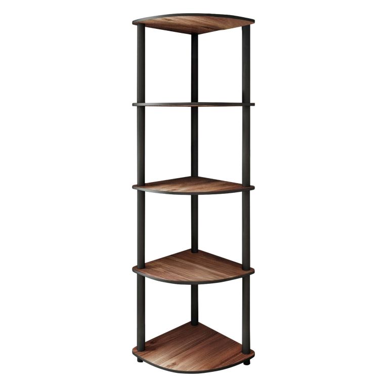 Libreria Marrone Noce Nero 4 Ripiani Installazione Libera 34x34x139h cm, Sfumatura Colore Struttura Noce - Sessanio