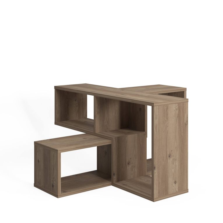 Libreria Marrone Quercia 4 Ripiani Portata Ripiani 5 130x50x25h cm, Sfumatura Colore Struttura Quercia