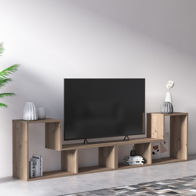 Libreria Marrone Quercia 4 Ripiani Portata Ripiani 5 130x50x25h cm, Sfumatura Colore Struttura Quercia