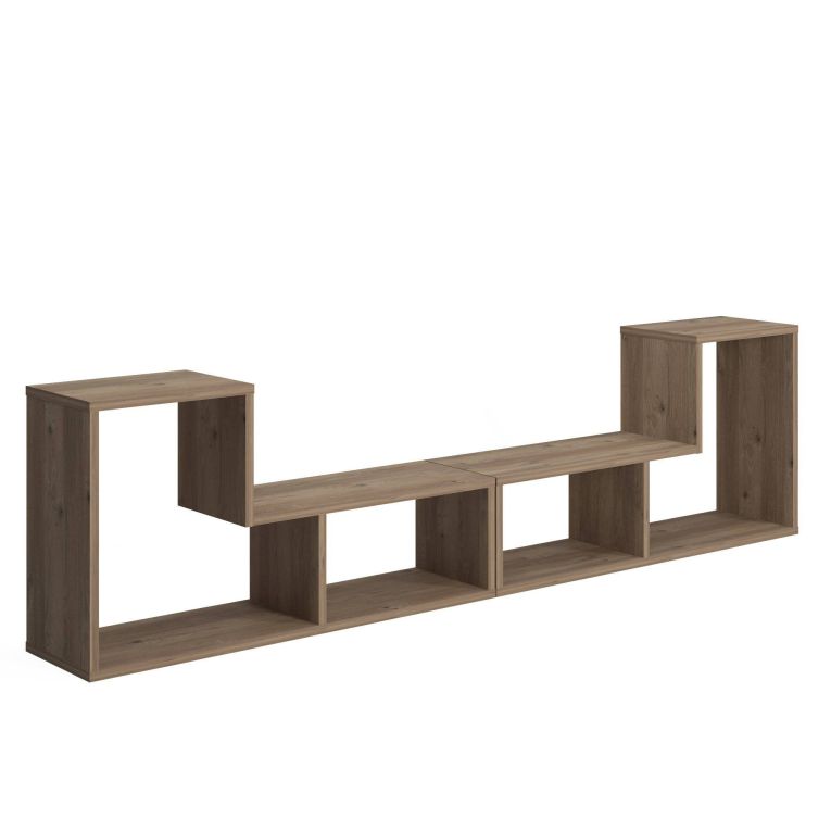 Libreria Marrone Quercia 4 Ripiani Portata Ripiani 5 130x50x25h cm, Sfumatura Colore Struttura Quercia