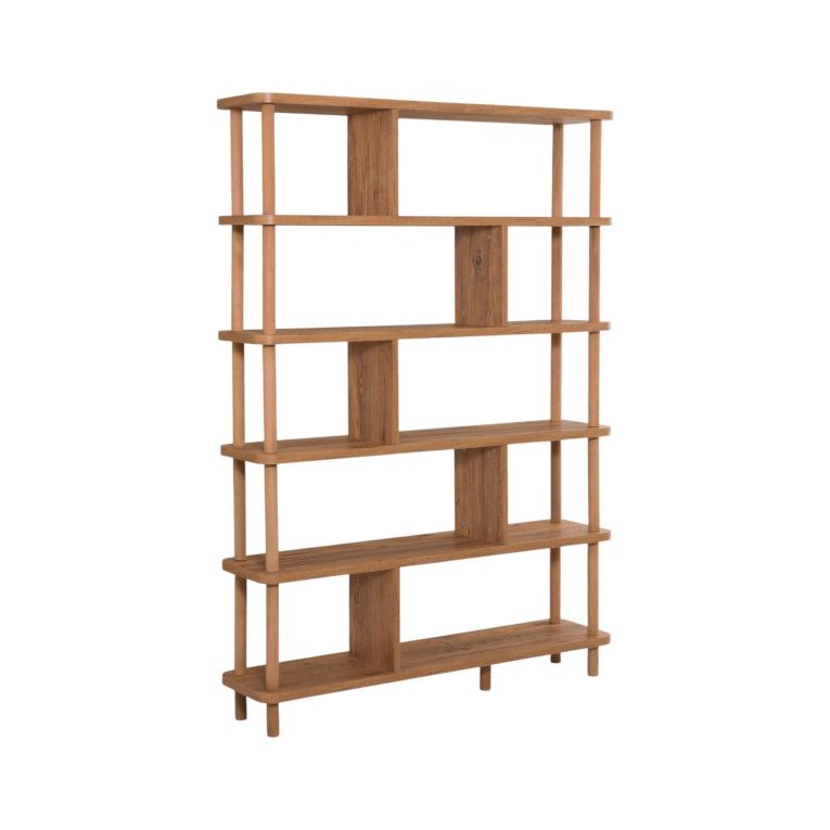 Libreria Marrone Quercia 5 Ripiani Installazione a Terra 120x28x168.5h cm, Sfumatura Colore Struttura Quercia - Amatrice