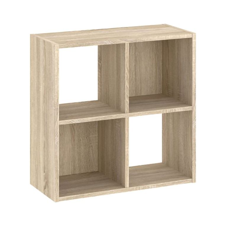 Libreria Marrone Rovere 2 Ripiani Installazione a Terra 61x30x61h cm, Struttura Verticale - Liha