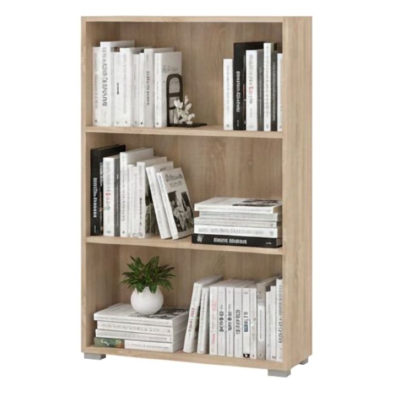 Libreria Marrone Rovere 2 Ripiani Installazione a Terra 70x24.5x107.5h cm, Sfumatura Colore Struttura Rovere - Moiano