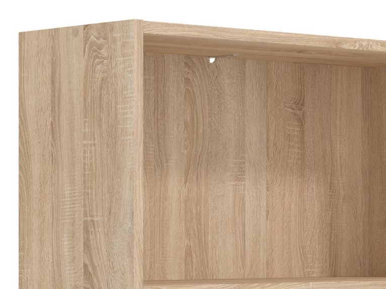 Libreria Marrone Rovere 2 Ripiani Installazione a Terra 70x24.5x107.5h cm, Sfumatura Colore Struttura Rovere - Moiano