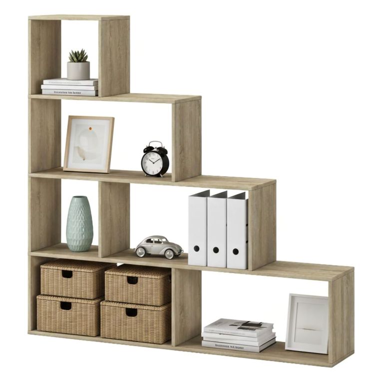 Libreria Marrone Rovere 3 Ripiani Installazione a Terra 145x28x143h cm, Sfumatura Colore Struttura Rovere - Serole