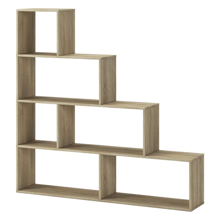 Libreria Marrone Rovere 3 Ripiani Installazione a Terra 145x28x143h cm, Sfumatura Colore Struttura Rovere - Serole