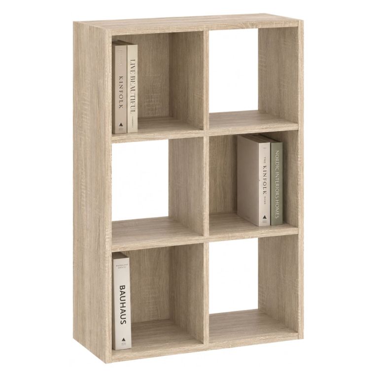 Libreria Marrone Rovere 4 Ripiani Installazione a Terra 61x30x91h cm, Struttura Verticale - Lifasa