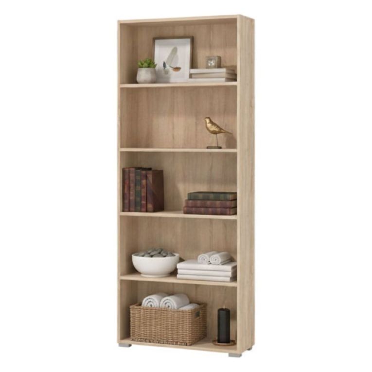Libreria Marrone Rovere 4 Ripiani Installazione a Terra 70x24.5x176.5h cm, Sfumatura Colore Struttura Rovere - Urgnano