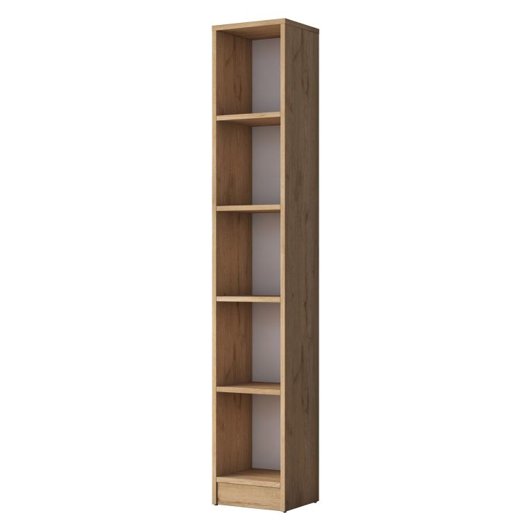 Libreria Marrone Rovere 4 Ripiani Installazione Libera 30x25x170h cm, Struttura Verticale - Cesio