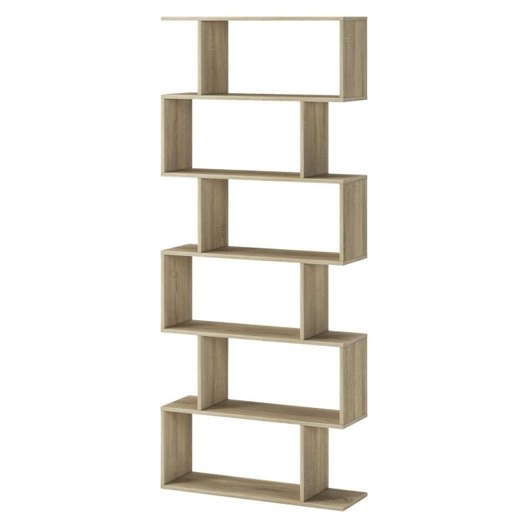 Libreria Marrone Rovere 5 Ripiani Installazione a Terra 80x25x191h cm, Sfumatura Colore Struttura Rovere - Clisi