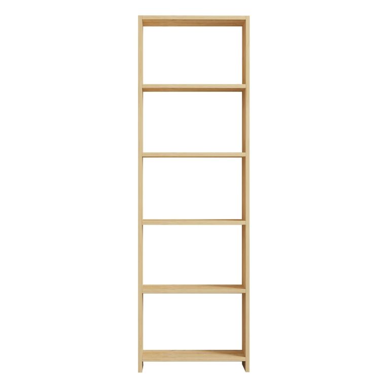 Libreria Marrone Rovere 5 Ripiani Installazione Libera 50x20x160h cm, Struttura Verticale - Paupisi