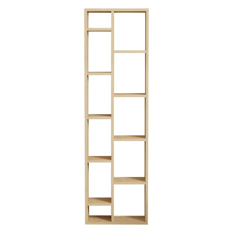 Libreria Marrone Rovere 9 Ripiani Installazione Libera 45x20x150h cm, Struttura Verticale - Mortara