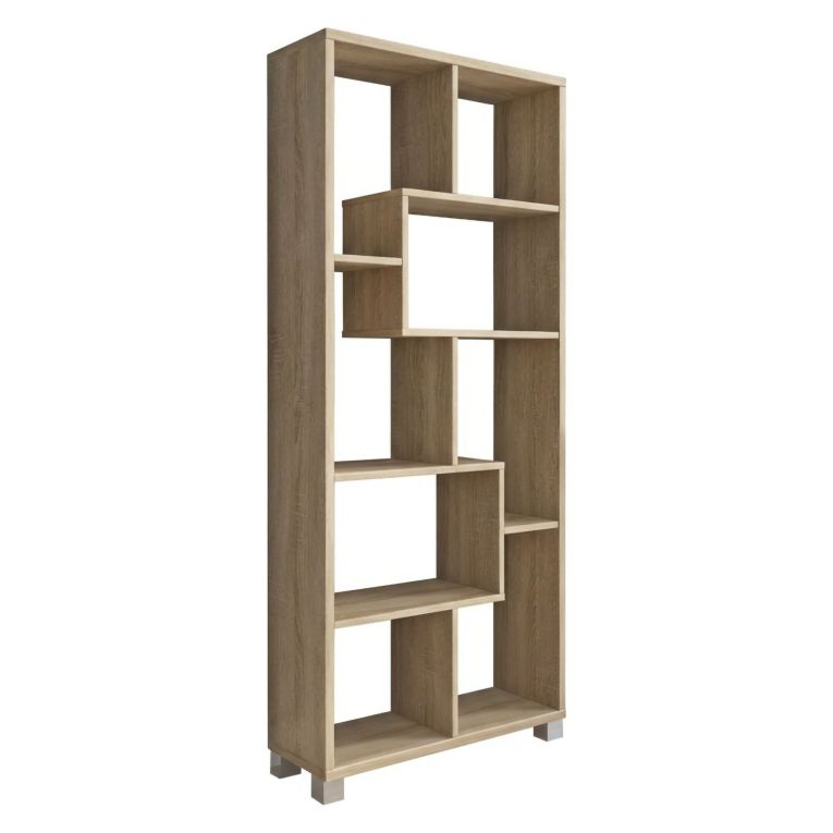 Libreria Marrone Rovere Cassetti 8 Ripiani 68x25x161h cm - Veniano