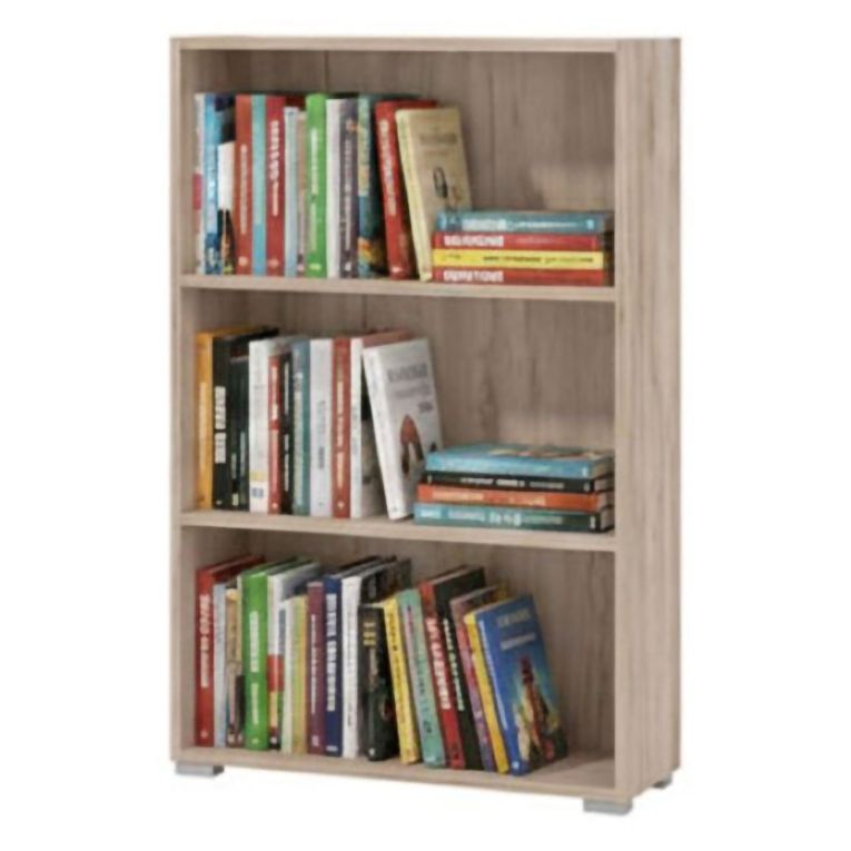 Libreria Marrone Rovere Grigio 2 Ripiani Installazione a Terra 70x24.5x107.5h cm, Sfumatura Colore Struttura Rovere Grigio - Moiano