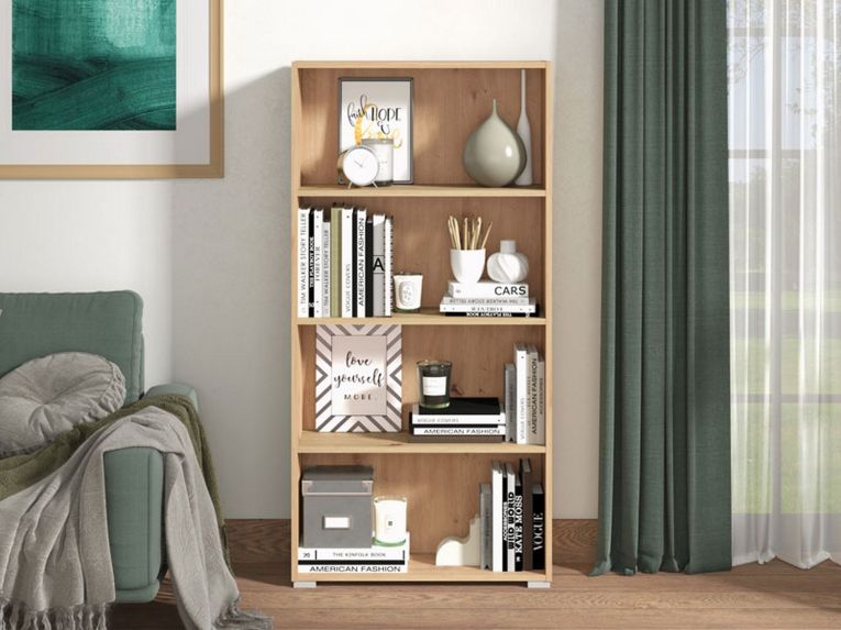 Libreria Marrone Rovere Nodi 3 Ripiani Installazione a Terra 70x24.5x142h cm, Sfumatura Colore Struttura Rovere Nodi - Prisco