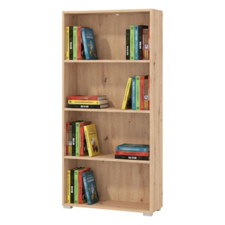 Libreria Marrone Rovere Nodi 3 Ripiani Installazione a Terra 70x24.5x142h cm, Sfumatura Colore Struttura Rovere Nodi - Prisco