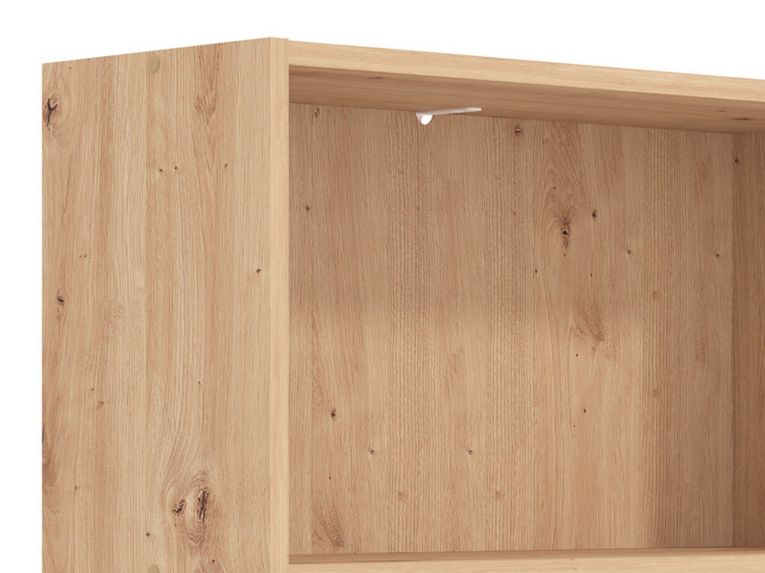 Libreria Marrone Rovere Nodi 3 Ripiani Installazione a Terra 70x24.5x142h cm, Sfumatura Colore Struttura Rovere Nodi - Prisco