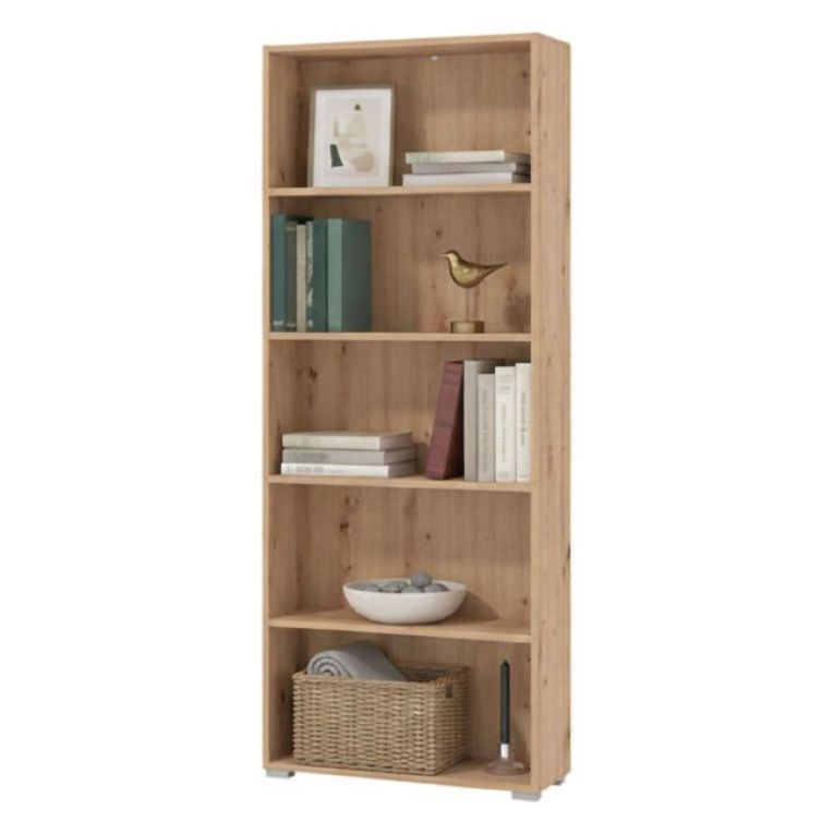 Libreria Marrone Rovere Nodi 4 Ripiani Installazione a Terra 70x24.5x176.5h cm, Sfumatura Colore Struttura Rovere Nodi - Urgnano