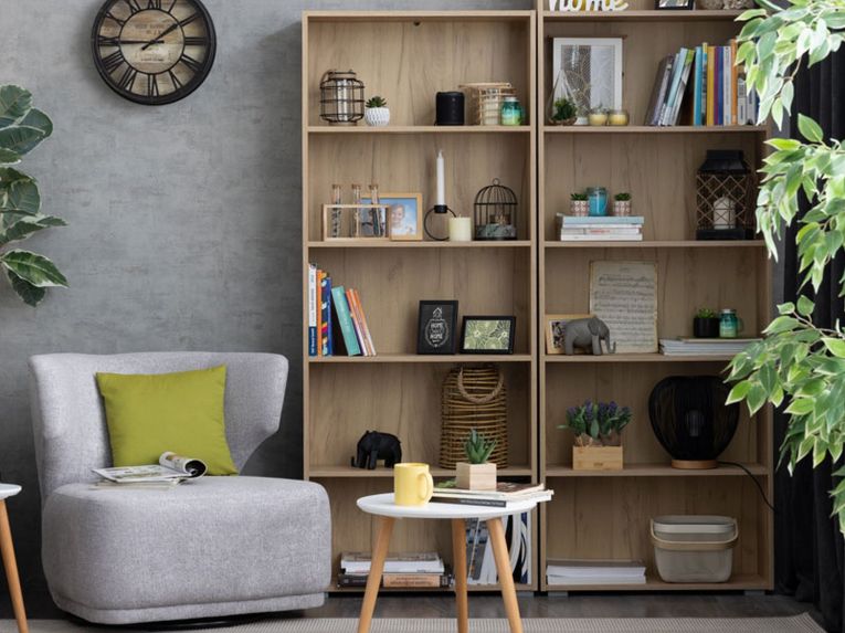 Libreria Marrone Rovere Nodi 4 Ripiani Installazione a Terra 70x24.5x176.5h cm, Sfumatura Colore Struttura Rovere Nodi - Urgnano