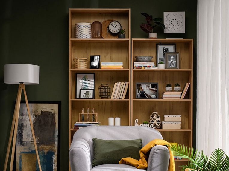 Libreria Marrone Rovere Nodi 5 Ripiani Installazione a Terra 70x24.5x211.5h cm, Sfumatura Colore Struttura Rovere Nodi - Pramollo