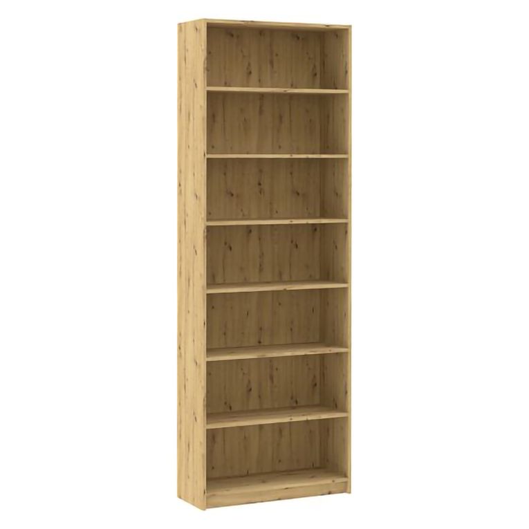 Libreria Marrone Rovere Nodi 6 Ripiani Installazione a Terra 80x33x234h cm, Struttura Verticale - Lika