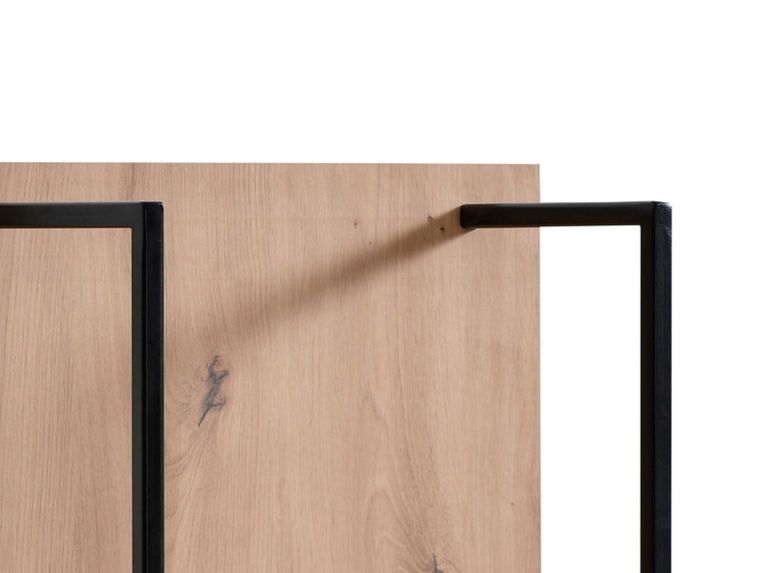 Libreria Marrone Rovere Nodi Nero 3 Ripiani Installazione a Terra, Sospesa 50x28x137.5h cm, Colore Struttura Nero - Cimolais