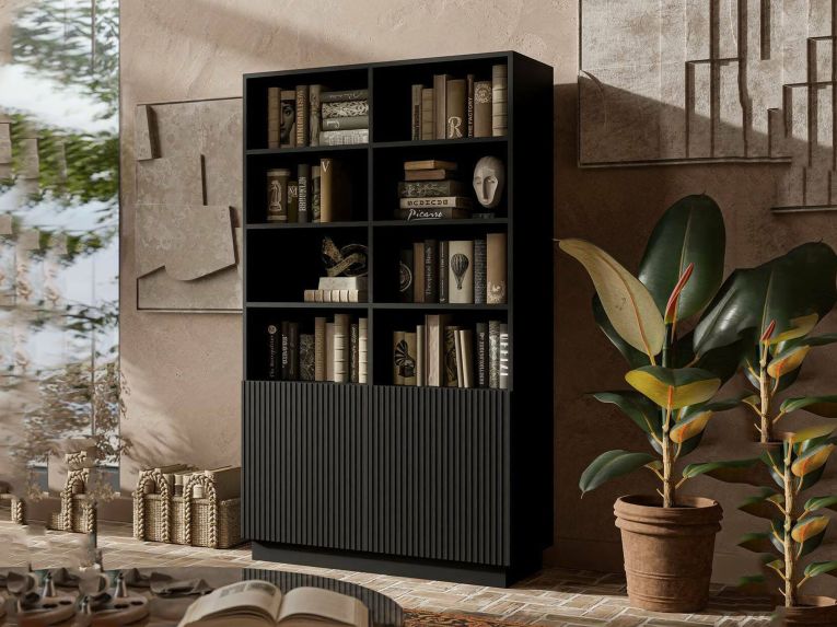 Libreria Miniato, 172x40 h100 cm, Nero